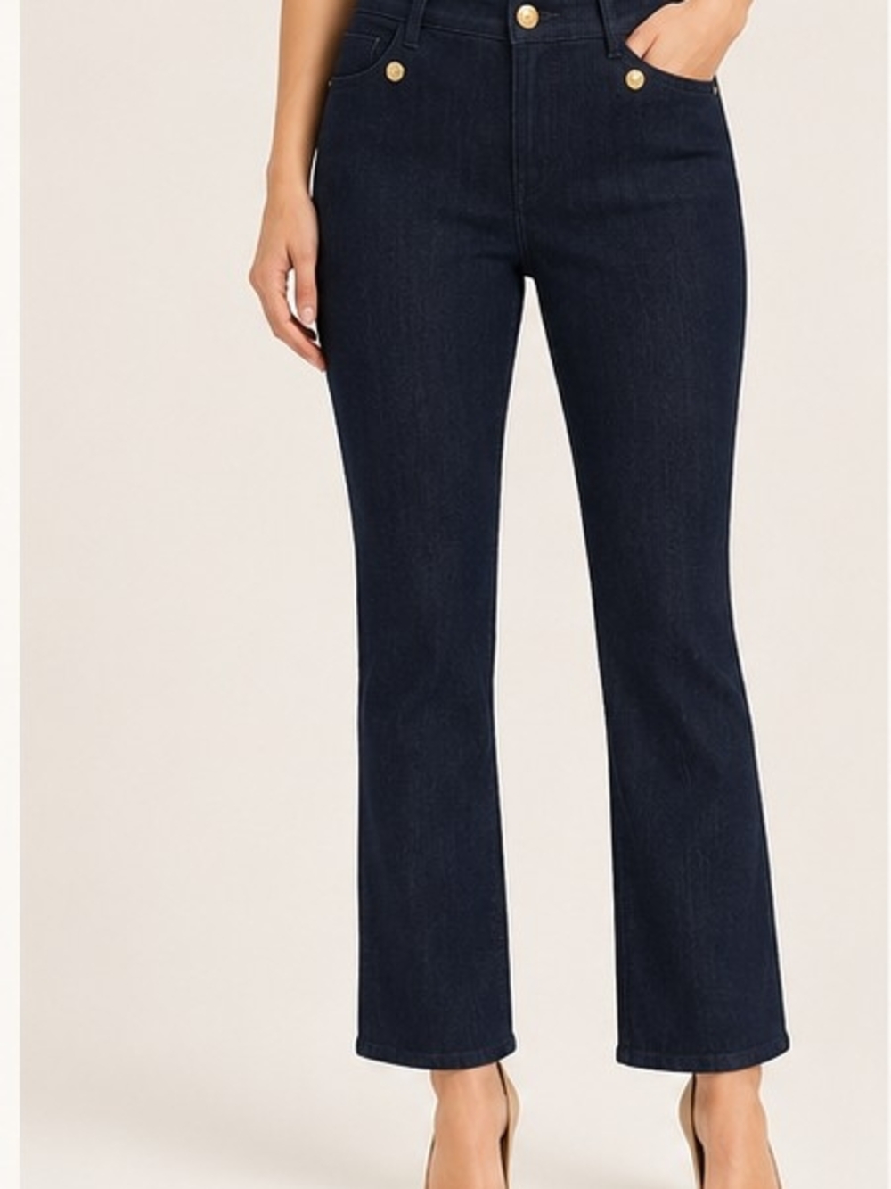 Nine West Dark Indigo High-Rise Flare Jeans